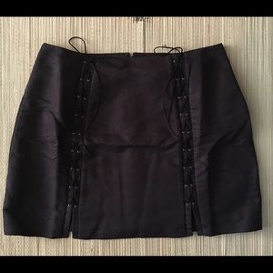 Sueded  Black Mini Skirt Plus Size 20